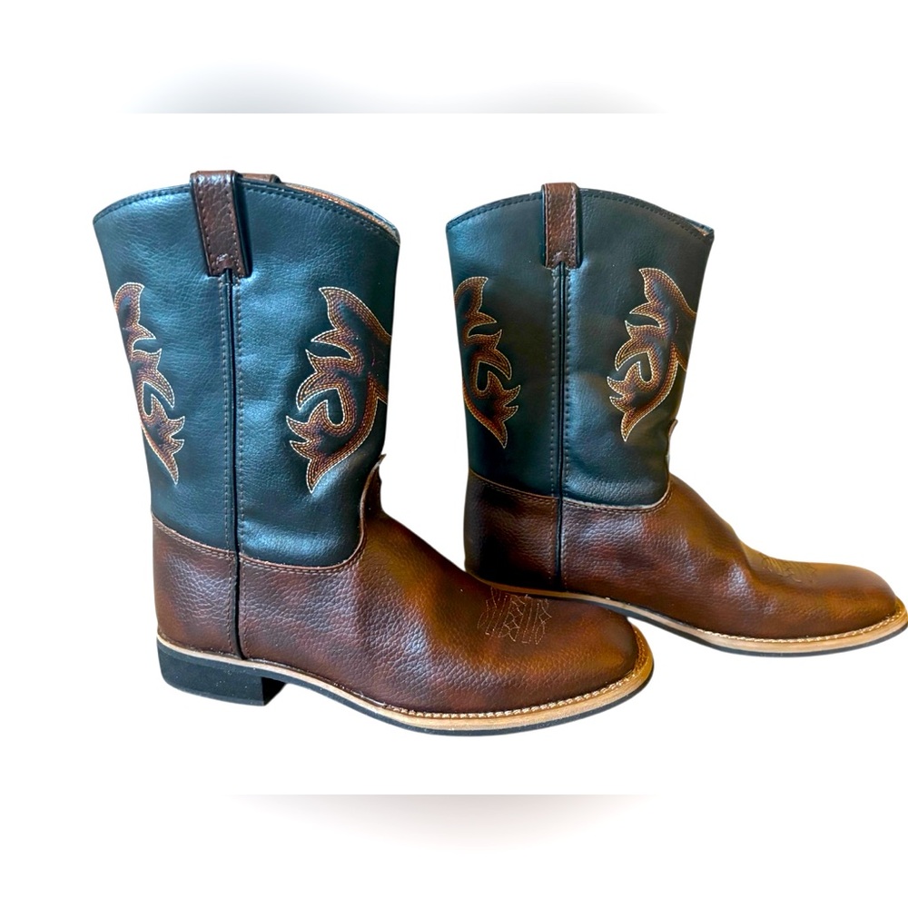 NWT Austin Trading Co Youth Boys US Size 5 Brown Western Style Cowboy Boots